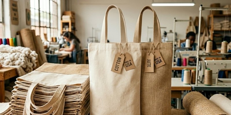 Why more US tote bag manufacturers are switching to jute and cotton fabric